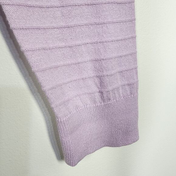 Loft Outlet Women's Cardigan Sweater Long Sleeve Button Up Purple Striped Large - Picture 7 of 10